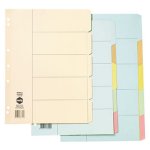 Index A4 5-Tab Divider Bright Cardboard 10/pkt