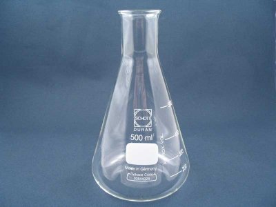 Flask Erlenmeyer Pyrex, Graduated 100mL - Click Image to Close