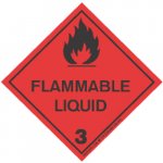 Labels Self Adhesive 20x20mm 3 Flammable Liquid Ea