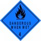 Safety Diamond 100x100mm Class 4.3 Dangerous When Wet ea
