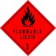 Safety Diamond 100x100mm Class 3 Flammable Liquid ea