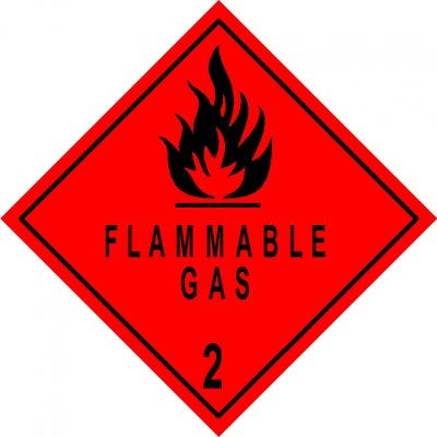 Safety Diamond 25x25mm Class 2.1 ea, Flammable Gases - Click Image to Close