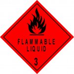 Safety Diamond 100x100mm Class 3 Flammable Liquid ea