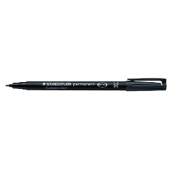 Pen OHP Permanent, Medium Black 1.0mm - Click Image to Close