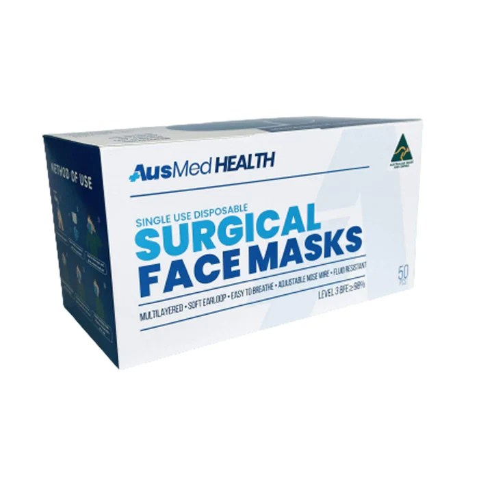 Surgical Mask, Level 3 (4 ply), AUS Made, Box of 50, Ausmed
